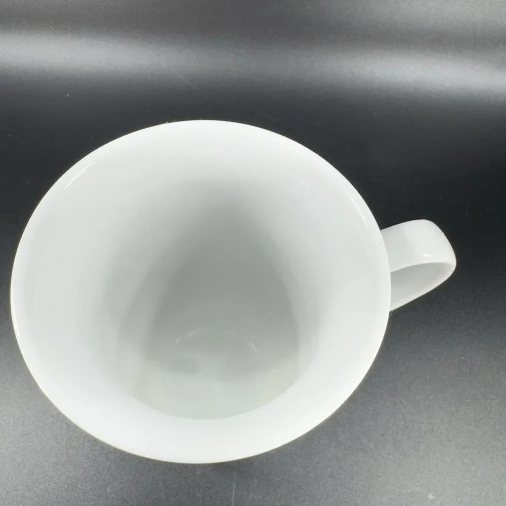 Pottery Barn PB White Porcelain Footed Coffee Mug Cup Set 2 Mugs Cups‎ Japan VTG